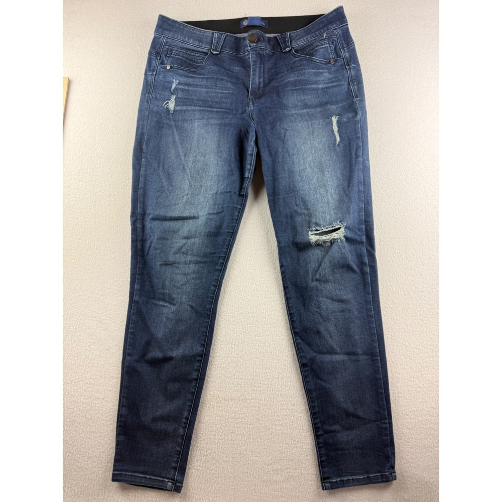 Democracy Absolution Skinny Jeans Womens 14 Indigo Blue Distressed B1105F9NJ30